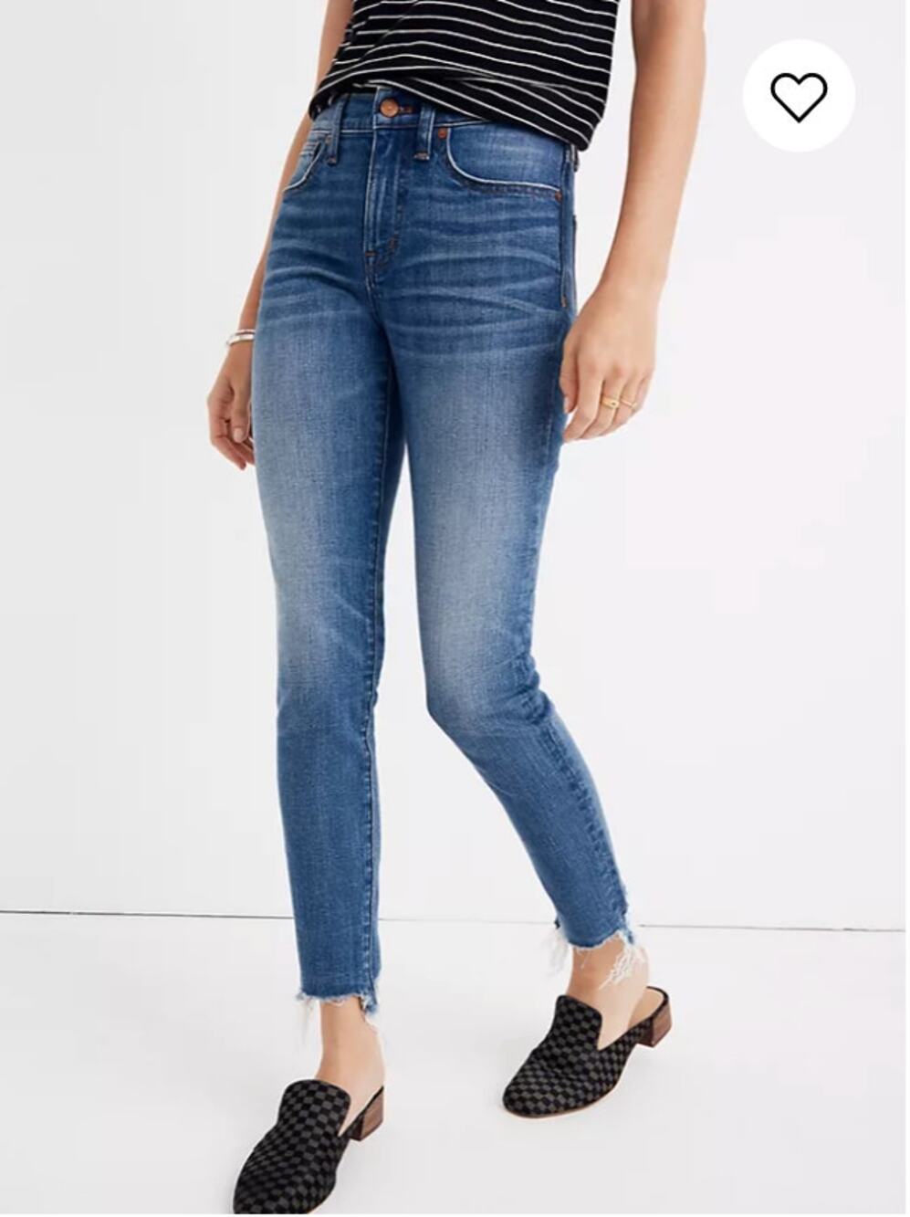 MADEWELL 9" High-Rise Skinny Crop Jeans: Destructed-Hem Edition // 26